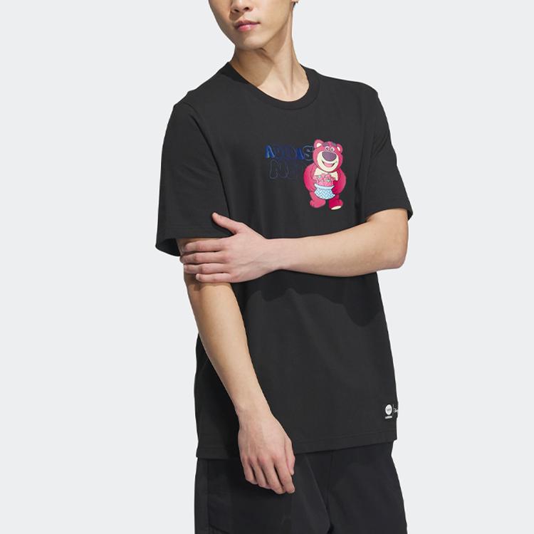 Adidas Neo X Lotso Tee Cartoon Letter Print Round Neck Short Sleeve T-Shirt Men Tops Black IP4026