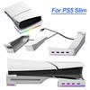 Horizontal Stand with 14 Light Mode and 4 USB Hubs Game Console Base Stand Holder for PS5 Slim Digital Edition and Disc Edition