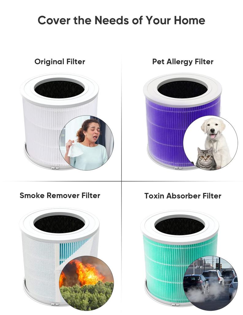 Dayette HEPA Air Purifier AP301 Pet Dog Cat Pollen Allergy Home Office Mold Up To 2200sqft H13 True HEPA Air Filter High Performance Activated Carbon