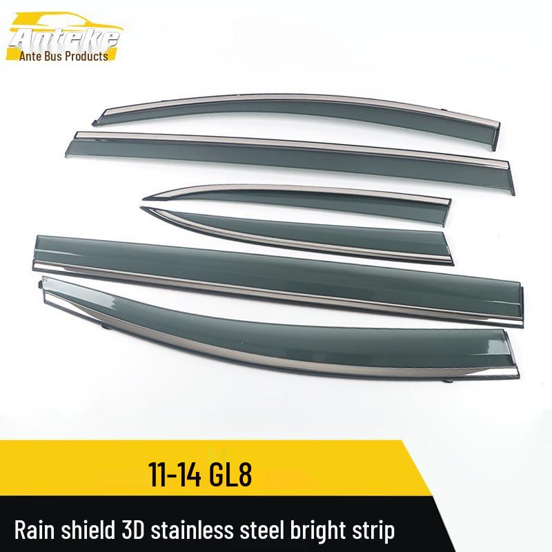 3D Stainless Steel Rain Deflectors & Sun Visor Trim for 11-14 GL8