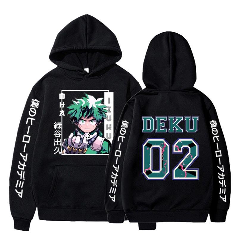 Anime My Hero Academy Midoriya Izuku DEKU Men's/Women's Hoodie Long Sleeve Loose Relaxed Sweatshirt Unisex Street Top