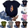 Women's Fashion Casual Printed Round Neck Pullover Short Sleeve T-Shirt Top