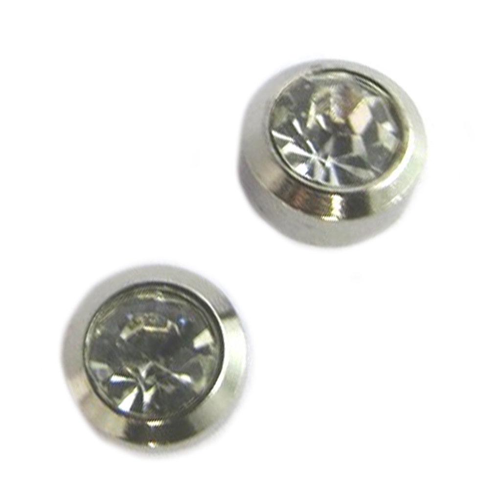 Les Trésors De Lily [P0132] - White 'Essential' Steel Buckles - 6 Mm