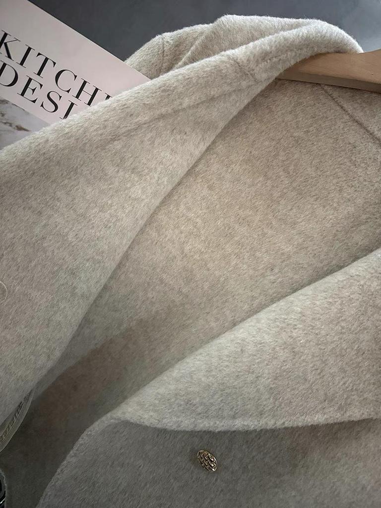 2024 Korean Style Double-Faced Cashmere Short Coat for Women
