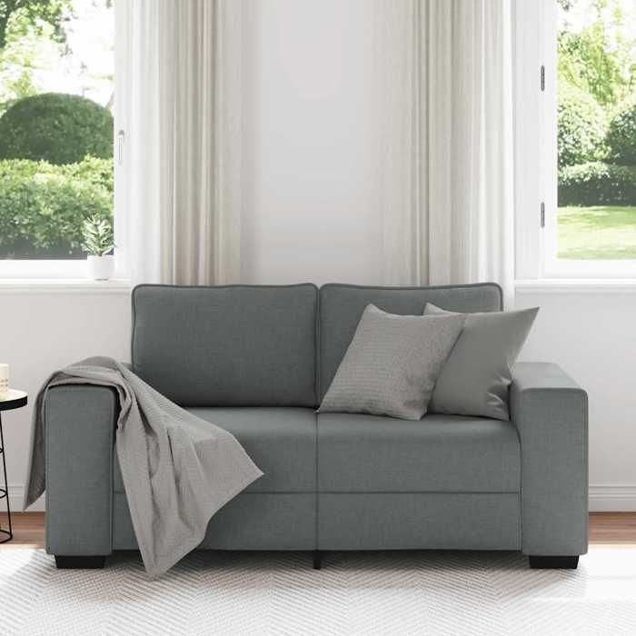 VidaXL 2-seater Sofa Dark Grey 120 Cm Fabric, Sofa, 2-seater Sofa, Fabric Sofa, Divan, Two-seater Sofa, 4105157