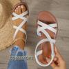 2024 New Summer Sandals Women Flats Thong Narrow Rome Style Band Flip Flops Slip On Female Beach Shoes Ladies Fashion Sandalias