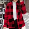 Women's Fashion Casual Long Sleeve Plaid Button With Pocket Jacket