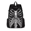 Multifunctional School Bags Unisex Skull Skeleton Printed Backpack Gothic Designer Travel Bag