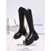 Tall Knight Boots 2025 Autumn and Winter New Super High Heel Solid Color Small Man But Knee Height Increase Thick Heel Boots