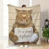 Cute Pet Cute Cat Blanket Fun Kitten Soft Flannel Blanket Modern Suitable for Home Air Conditioner Blanket