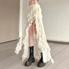 Summer Trend Daily Skinny Versatile Bottoms Tassels Women Skirts Irregular Hem Multi-Layered Ruffles Lace Patchwork Sweet Skirts