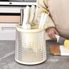 Kitchen Rotary Knife Holder Storage Rack Multifunctional Integrated Plastic Knife Chopstick Drain Storage Rack Knife Chopstick Tableware Storage Drum