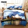 Europe City Building Bedding Set 3D Print Duvet Cover Cartoon Comforter Cover King For Kids Child Teen Boys Girls Bedroom Decor