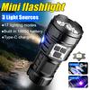 Strong Light LED Flashlight Multifunctional Work Light with Magnetic & Cap Clip Portable Rechargeable Outdoor Emergency Lamp