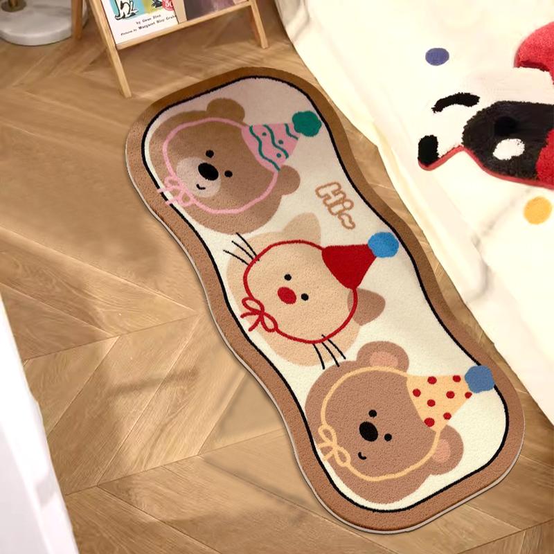 Kawaii Puppy Carpet Absorbent Floor Mat Cartoon Rug Bedroom Bedside Foot Pad Balcony Living Room Non-Slip Children's Room Carpet