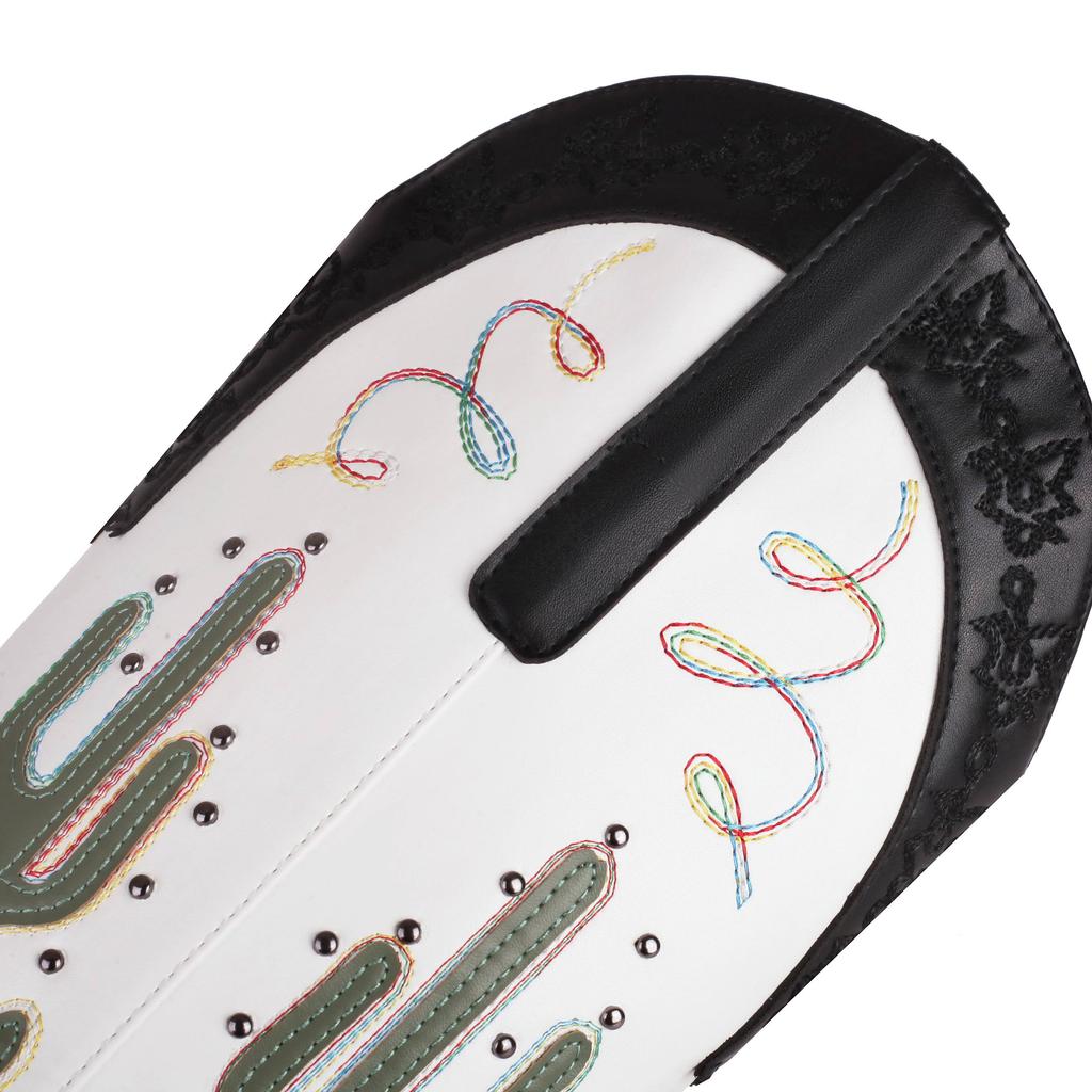 Krazing Pot PU Autumn Winter Shoes Thick High Heels Riding Boots European Design Embroidery Sewing Keep Warm Thigh High Boots