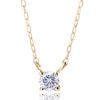 LEGAN Necklace 1 Diamond Natural Diamond K18YG Yellow Gold 4 Prongs Made In Japan 0.1ct Women's