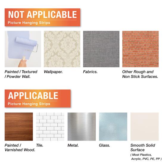 Hook And Loop Tape Picture Hanging Strips Picture Hanger Water-Resistant Adhesive Strips for Hanging Frame And Decorations