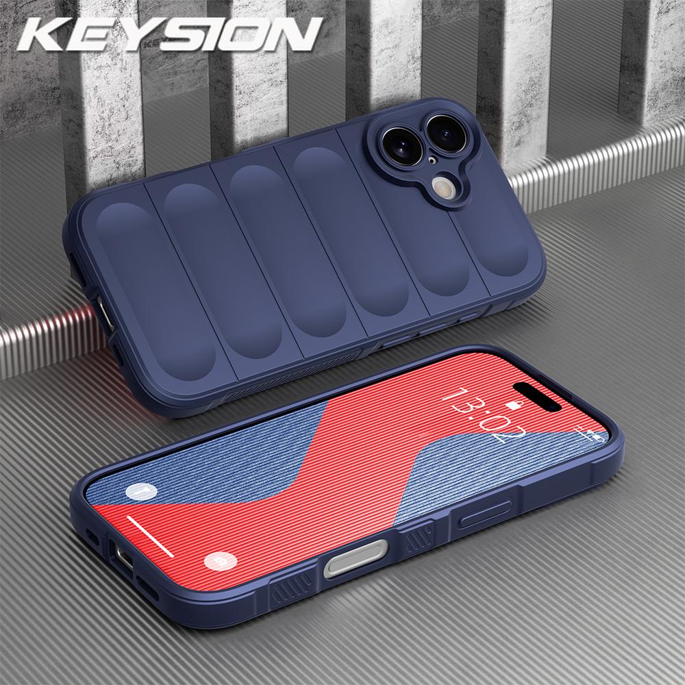 KEYSION Shockproof Matte Phone Case for iPhone 17 Pro Max 2025 Anti-skid Soft Silicone Phone Back Cover for iPhone 17 17 Air