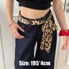 195*4cm Long Neck Scarf Leopard Print Neckerchief Retro Leopard Scarf  Women