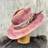 Vintage Wool Hat Webbing Decorated With Distressed Pure Wool Hat European And American Fashion Sheep Felt Top Hat