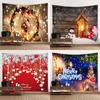 Home Decor Tapestry Christmas Background Tapestry Fireplace Christmas Tree Wall Hanging Decoration Living Room Bedroom
