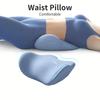 Ergonomic Waist Pillow for Sleeping Memory Foam Lumbar Support Cushion for Back Pain Relief