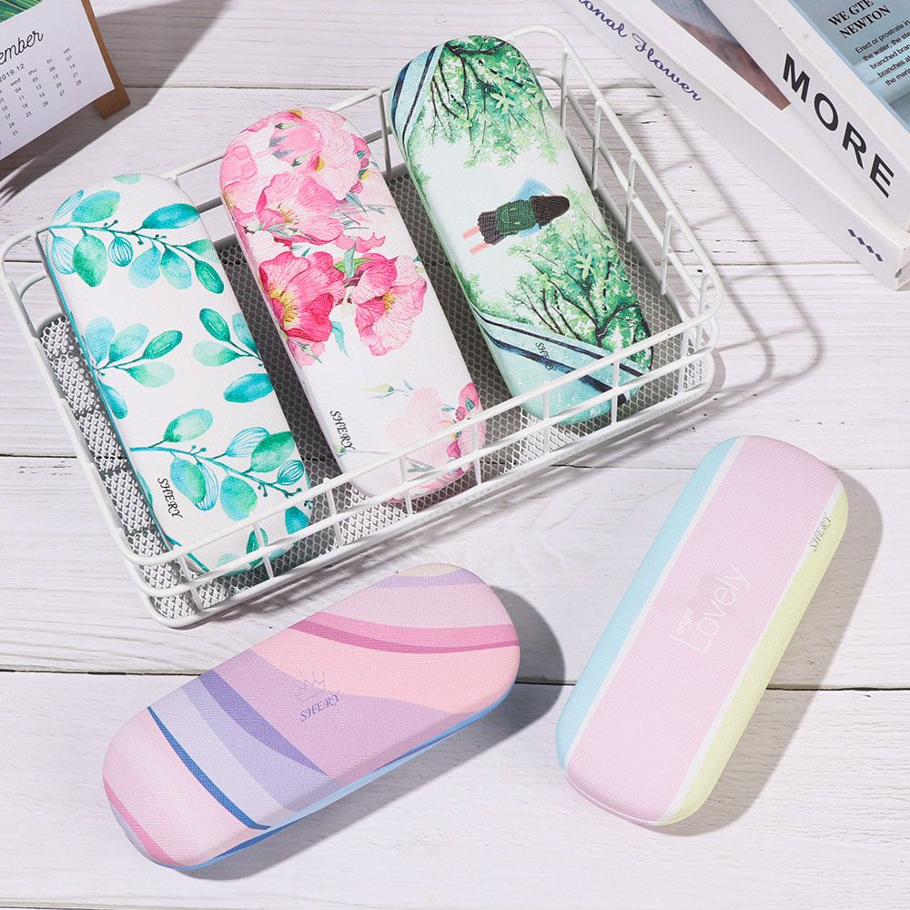 Portable Cute Pattern Travel Office Eyeglasses Case Eyewear Protector Spectacle Holder Glasses Box