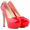 Women High Heels Pumps 14cm Round Toe Stilettos Talon Femme Sexy Ladies Red Wedding Shoes Black Platform Heels Big Size 44