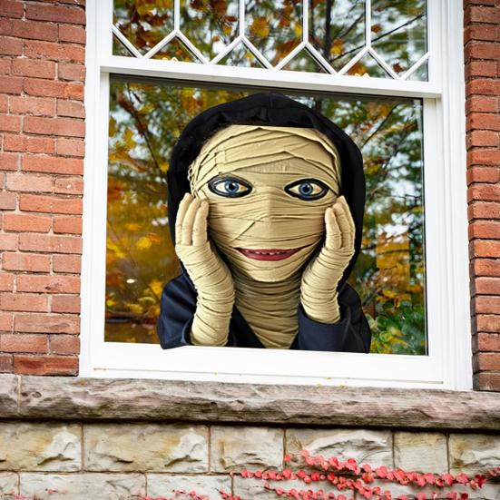Funny Scary Peeper Creeper Sticker Scary Window Decals Realistic Halloween Window Sticker Static Cling Prank Gifts