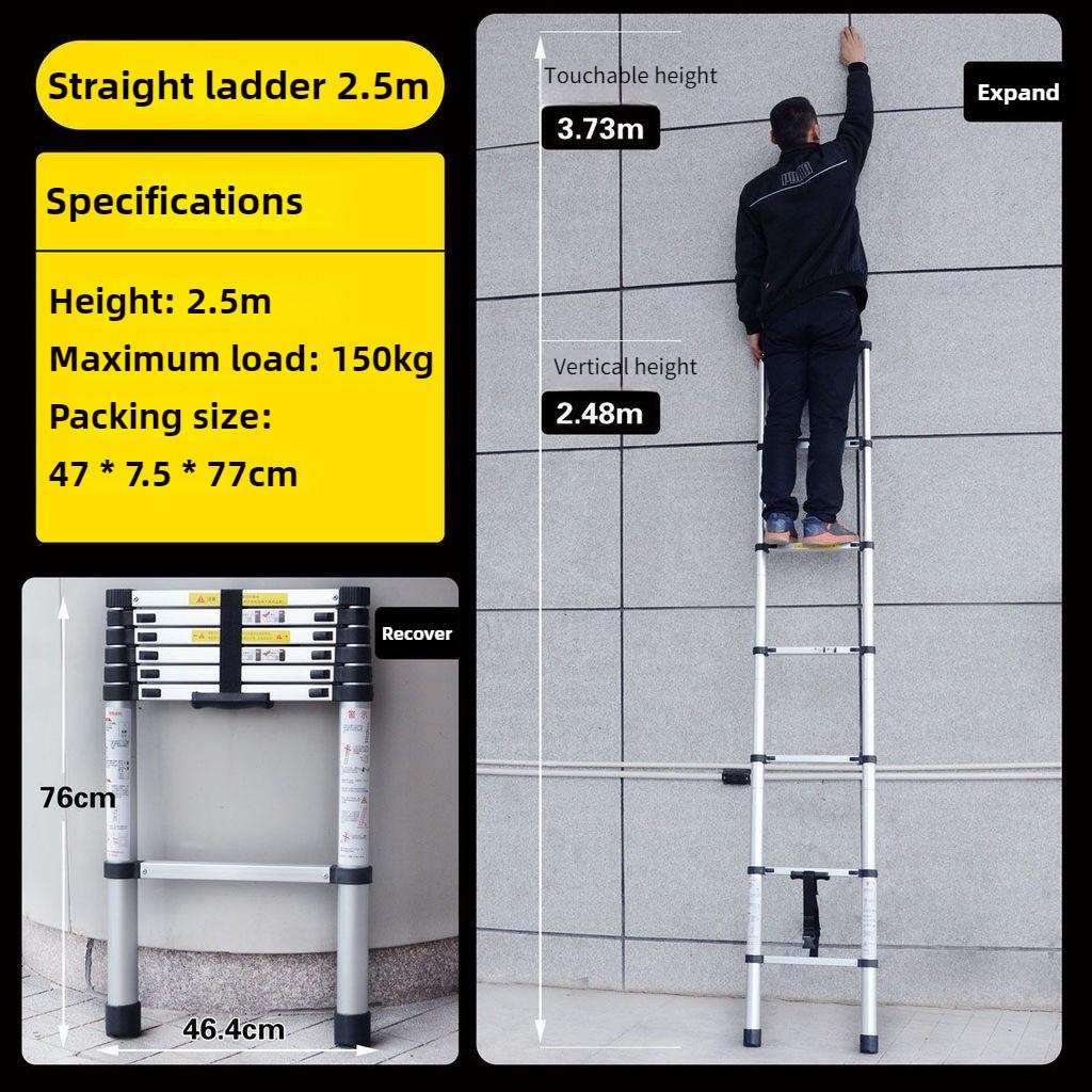 Aluminum Alloy Telescopic Ladder Portable Engineering Ladder Household Single Side Expansion Ladder