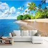 Beach Themed Wallpaper Seascape Photo Mural Beach Coconut Tree 3d Wallpaper Living Room Bedroom Decoration Wall Mural