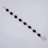 Elegant Top Grade Qualite 100% Natural Black Onyx Oval Shape Ethnic Style Handmade Jewelry 925 Steling Silver Plated Bracelet 7-8" WSJ-5219