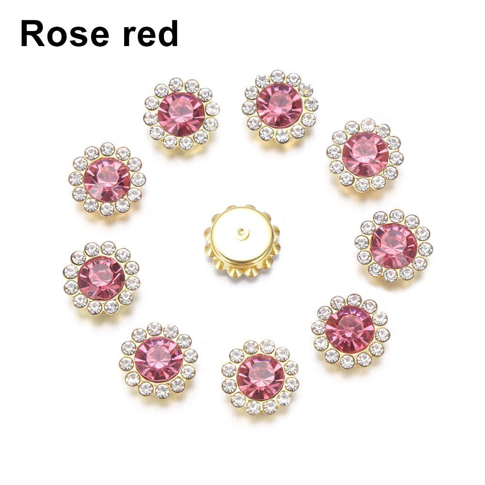 Apparel Sewing Sparkling Flower-shaped Clothes Decoration Rhinestone Buttons Crystal Glass Stone
