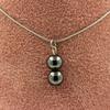 Stones and Minerals. Necklace 2 Hematite Beads 8 Mm. Stainless Steel Chain. Necklace Women, Men. Customizable Size.
