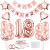 Birthday Balloon - Party Decoration - Girl 18 Years Old - Rose Gold - Latex - Burst-resistant
