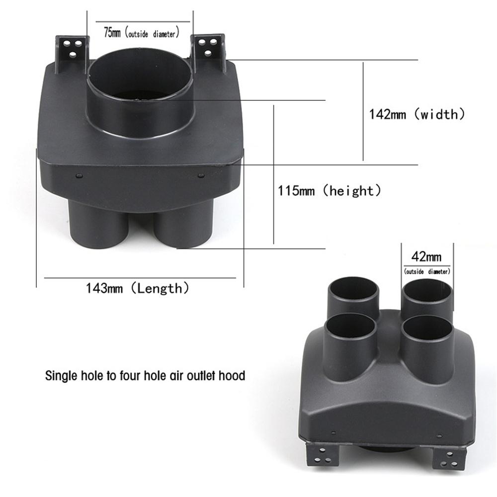 1 Hole 75mm To 4 Holes 42mm Vent Outlet Converter For Air Diesel Parking Heater