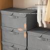 Clothing Storage Box with Dustproof Lid Foldable Design Large Capacity Toys Blankets Storage Basket with Reinforced Handles