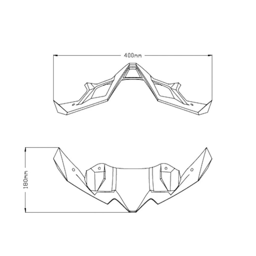 1x For KAWASAKI Z900 2020 2021 2022 Front Spoiler Winglet Aerodynamic Wing Black