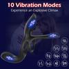 Vibrator for Couple 3 In 1 Vibrating Cock Ring with 10 Modes Men's Penis Vibrators Perineum G Spot Clitorals Stimulator for Women Adult Sex Toys