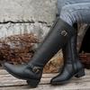 Fashion 2025 New Women Knee High Boots Autumn Winter Leather Women Warm Shoes Big Size Low Heels Platform Long Boots Zapatos De Mujer