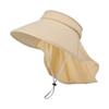 Outdoor Sun Bucket Hat for Women Men Large Brim Shawl Sun Hat Ice Silk UV Protection Sunshade Empty Top Cap Hiking Fishing Climb Visors Headwear