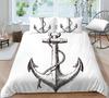 High Definition Digital Printed Bedding Set with Anchor Pattern Down Duvet Cover Pillowcase 2 or 3 Pieces DE200 * 200 Soft Washable Home Decoration