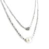 [L1851] - 'Perla' Silver Ivory Necklace