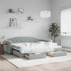 VidaXL Daybed with Trundle and Drawers Light Grey 90x190cm Velvet 3197362