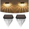 Solar Fence Lights Outdoor Garden Diamond Solar LED Wall Light IP65 Waterproof Garden Step Light for Terraces Railings