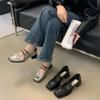 French Retro Mary Jane Shoes Women's 2025 New Square Head Thick Heel Niche Design Bow Light Mouth Single Shoes