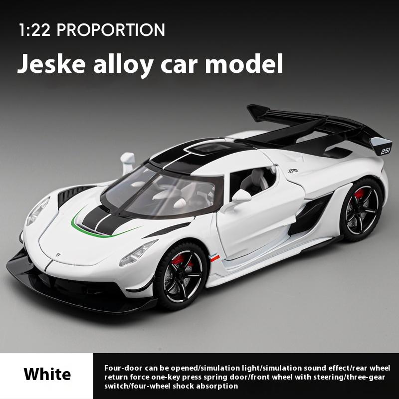 1/22 Metal Die Cast Koenigsegg JESKO Supercar Model Racing Gift Boy Simulation Sound and Light Retraction Collection Ornaments