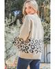 Azura Exchange Leopard Patchwork Knitted Puff Sleeve Sweater