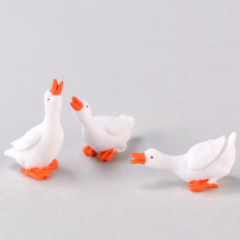 Geese Figurine Goose Figurine Home Landscape Table White Swan 1 Set 3pcs Accessories Cute Decor Resin Ornaments
